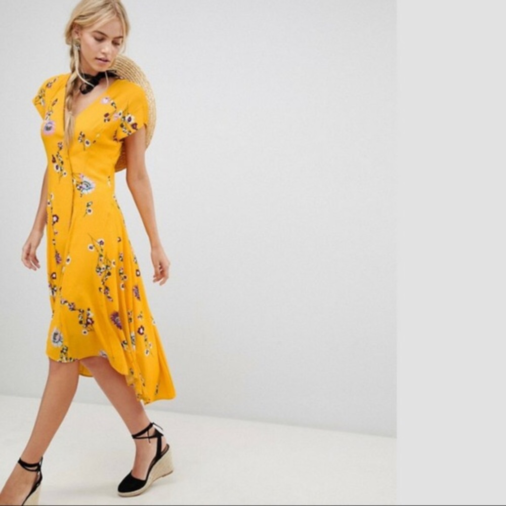 Free People Lost in You yellow floral dress